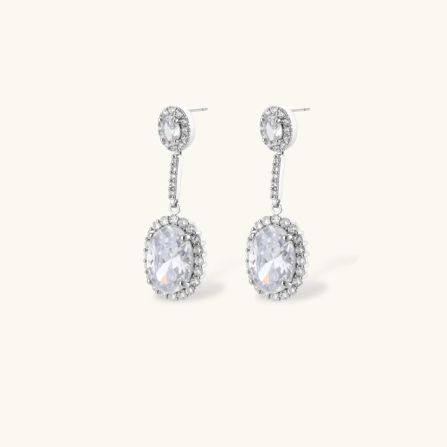 Celestial Cascade Jewelry Set in White Gold Plating with Zirconia - Skin-Friendly Comfort