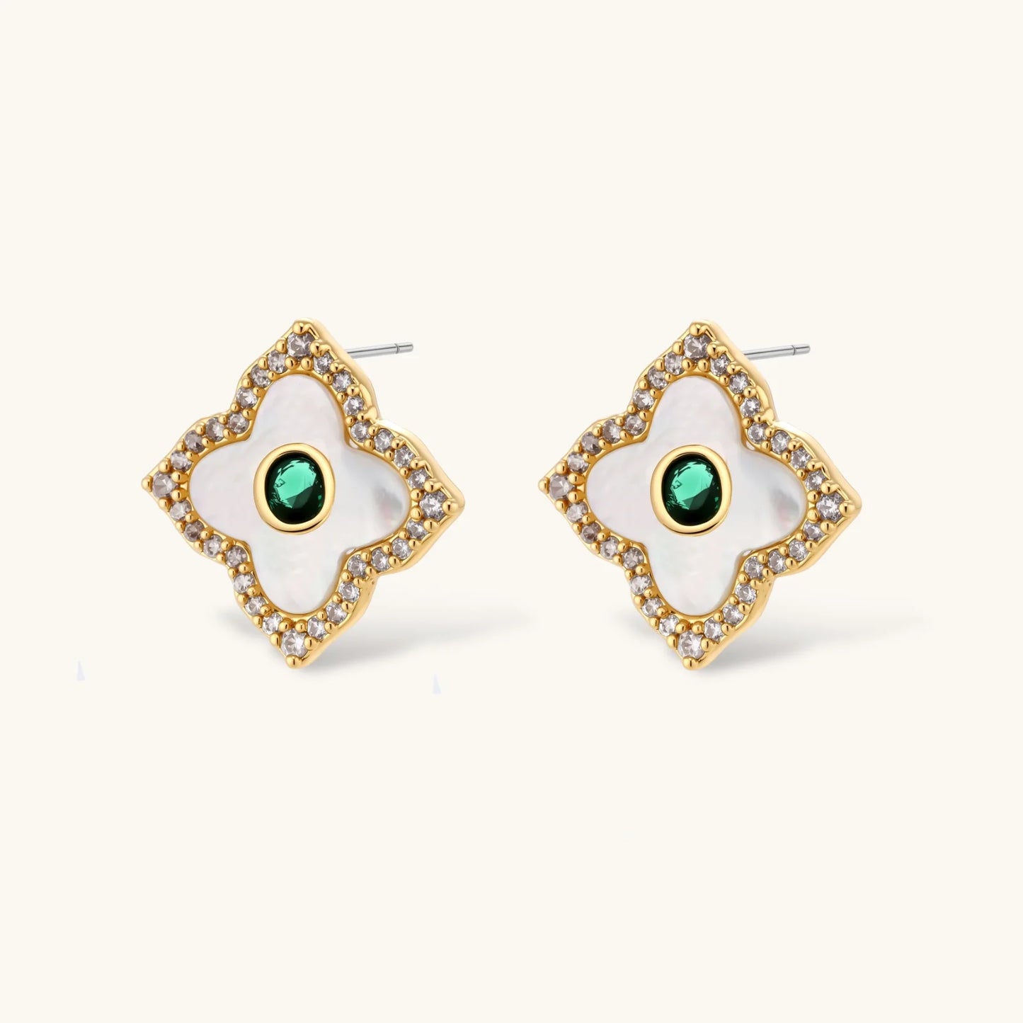 Lucky Clover jewelry set in 14K gold-plated eco-brass - Hypoallergenic
