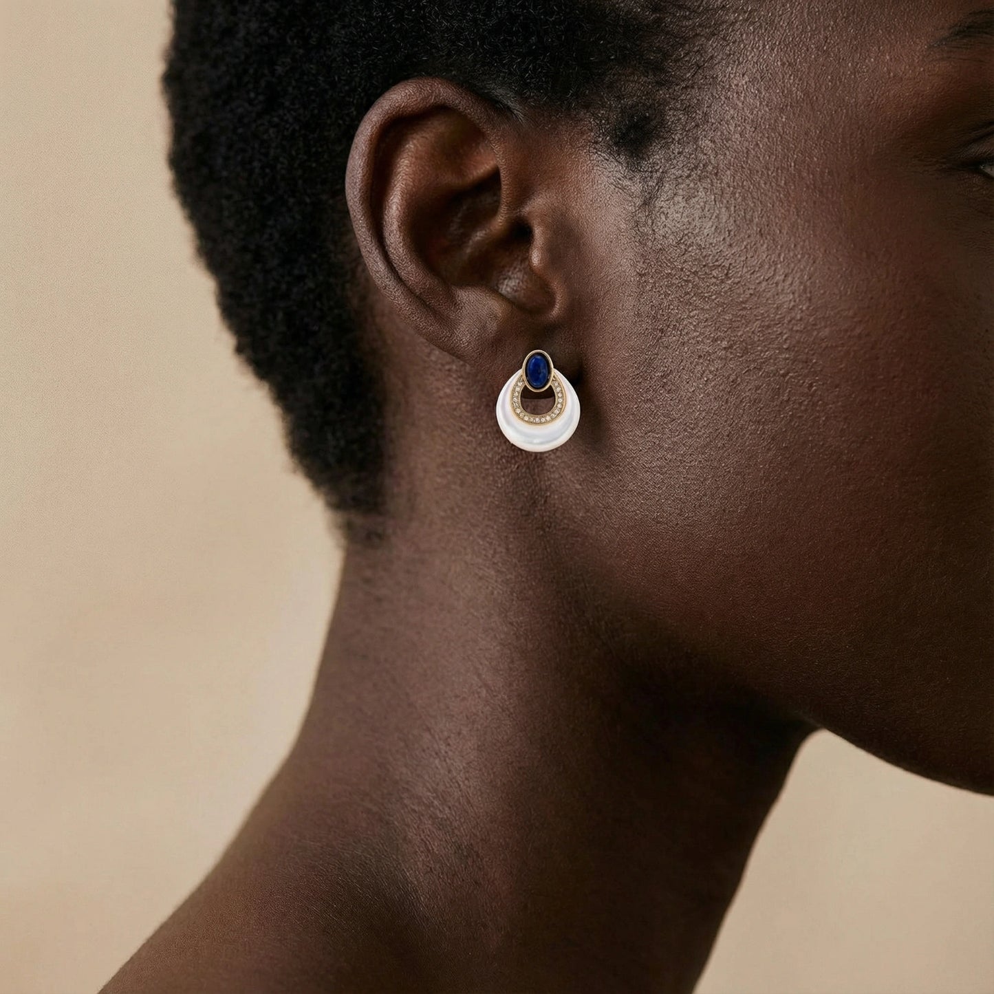 Celestial Teardrop Earrings - 18K Gold Plated - Mother of Pearl