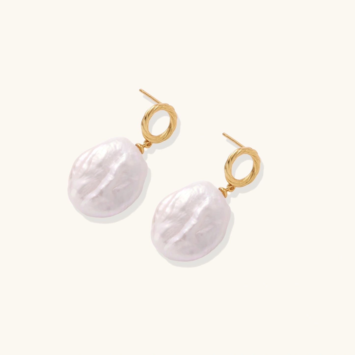 Pearl Glow Drop Earrings 18K Gold Vermeil - Baroque Pearl