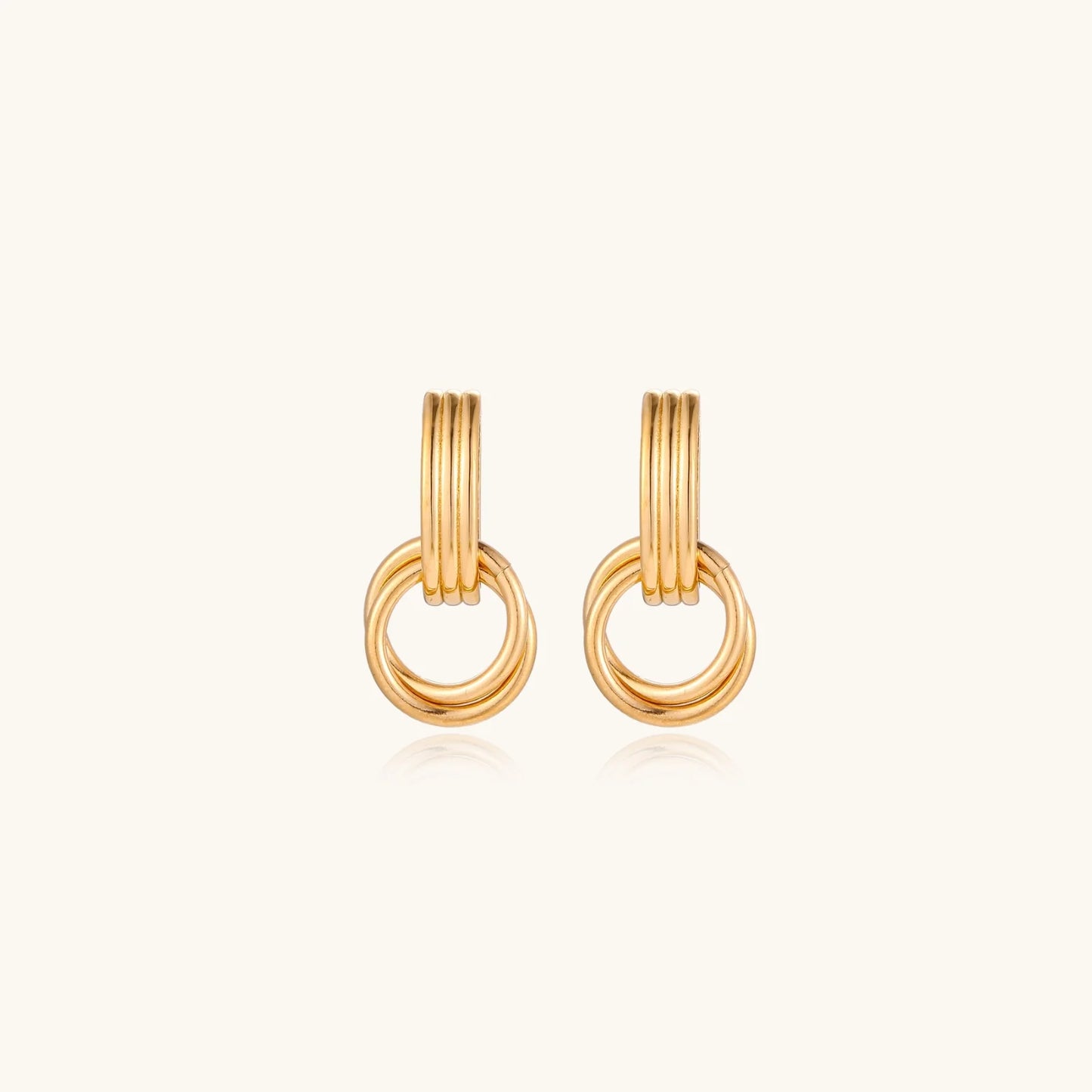 Elegante øredobber i 18K Gull forgylt rustfritt stål | Linear Loop Drops