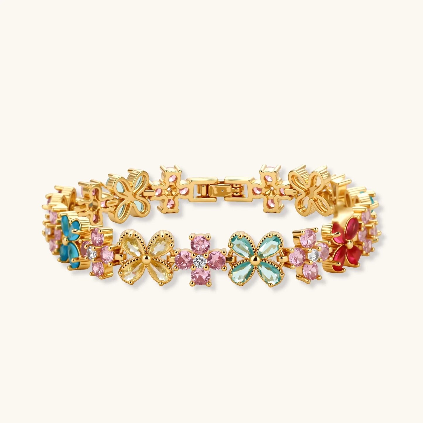 Garden Bloom Jewelry Set in 14K gold plating and cubic zirconia - Hypoallergenic jewelry set - eco - brass
