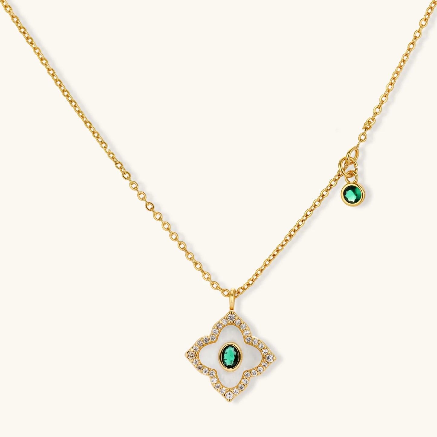 Lucky Clover jewelry set in 14K gold-plated eco-brass - Hypoallergenic