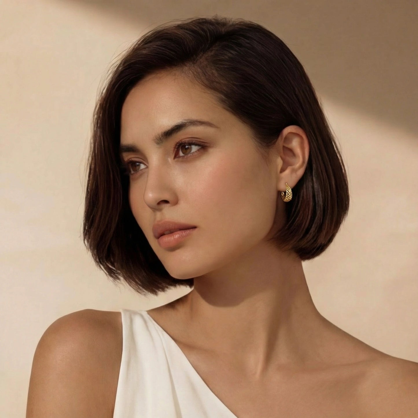 Honeycomb Dream Hoops | 14 K Gold Plated 925 Sterling Silver
