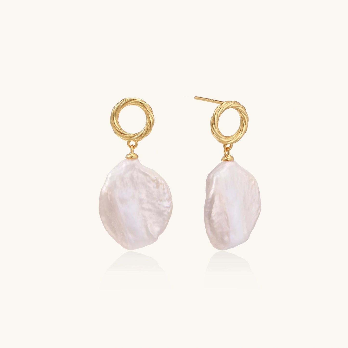 Pearl Glow Drop Earrings 18K Gold Vermeil - Baroque Pearl