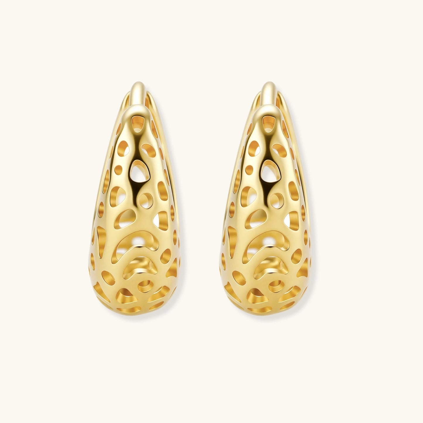 Honeycomb Dream Hoops | 14 K Gold Plated 925 Sterling Silver