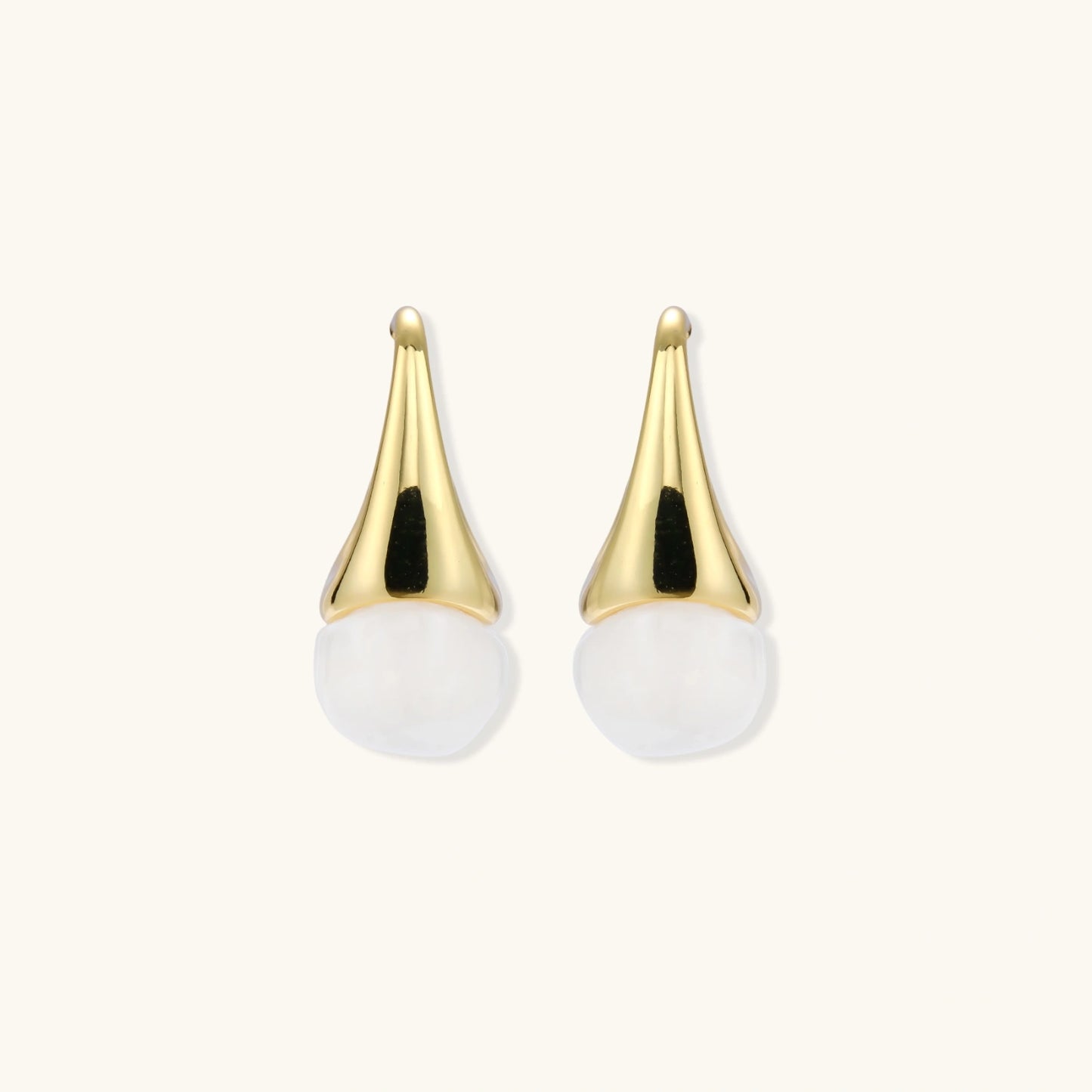 Sculptural Cone Hoops - 18K gold plated eco-brass