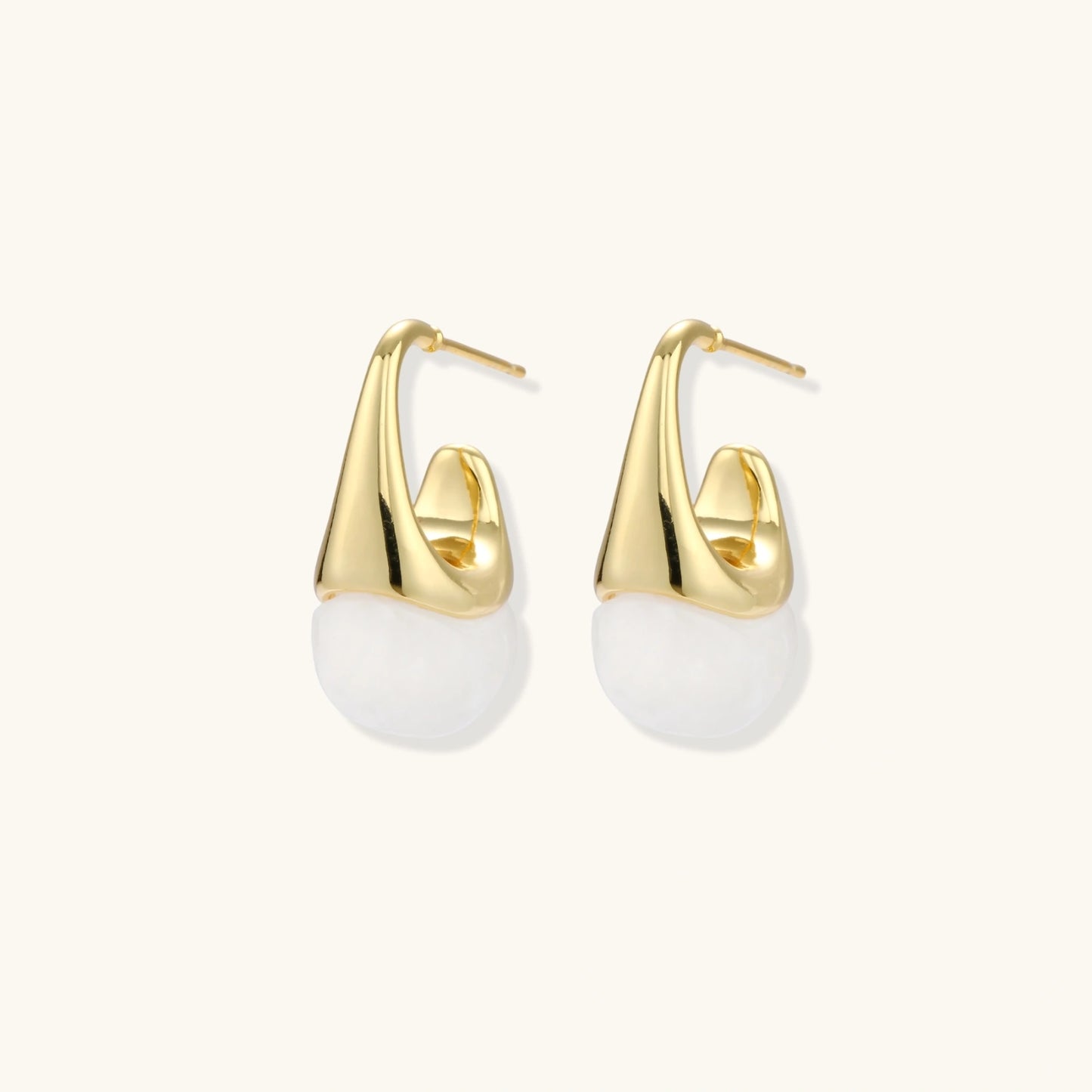 Sculptural Cone Hoops - 18K gold plated eco-brass