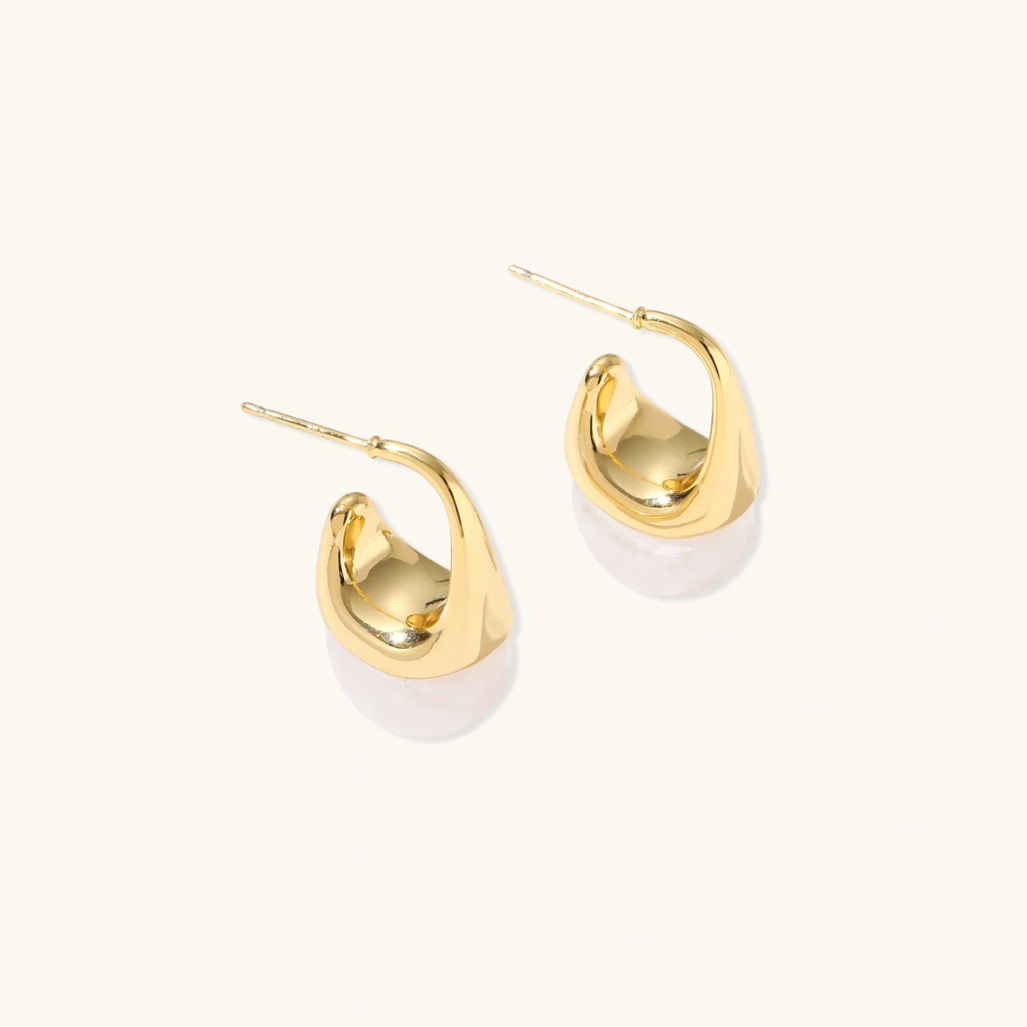 Sculptural Cone Hoops - 18K gold plated eco-brass