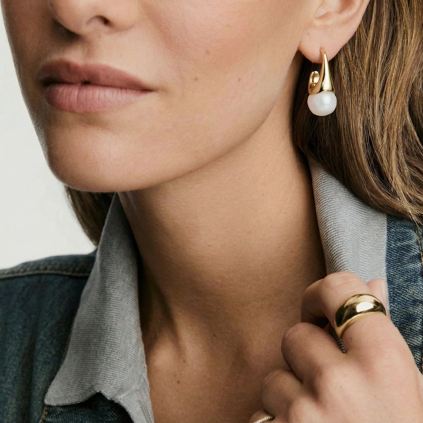 Sculptural Cone Hoops - 18K gold plated eco-brass