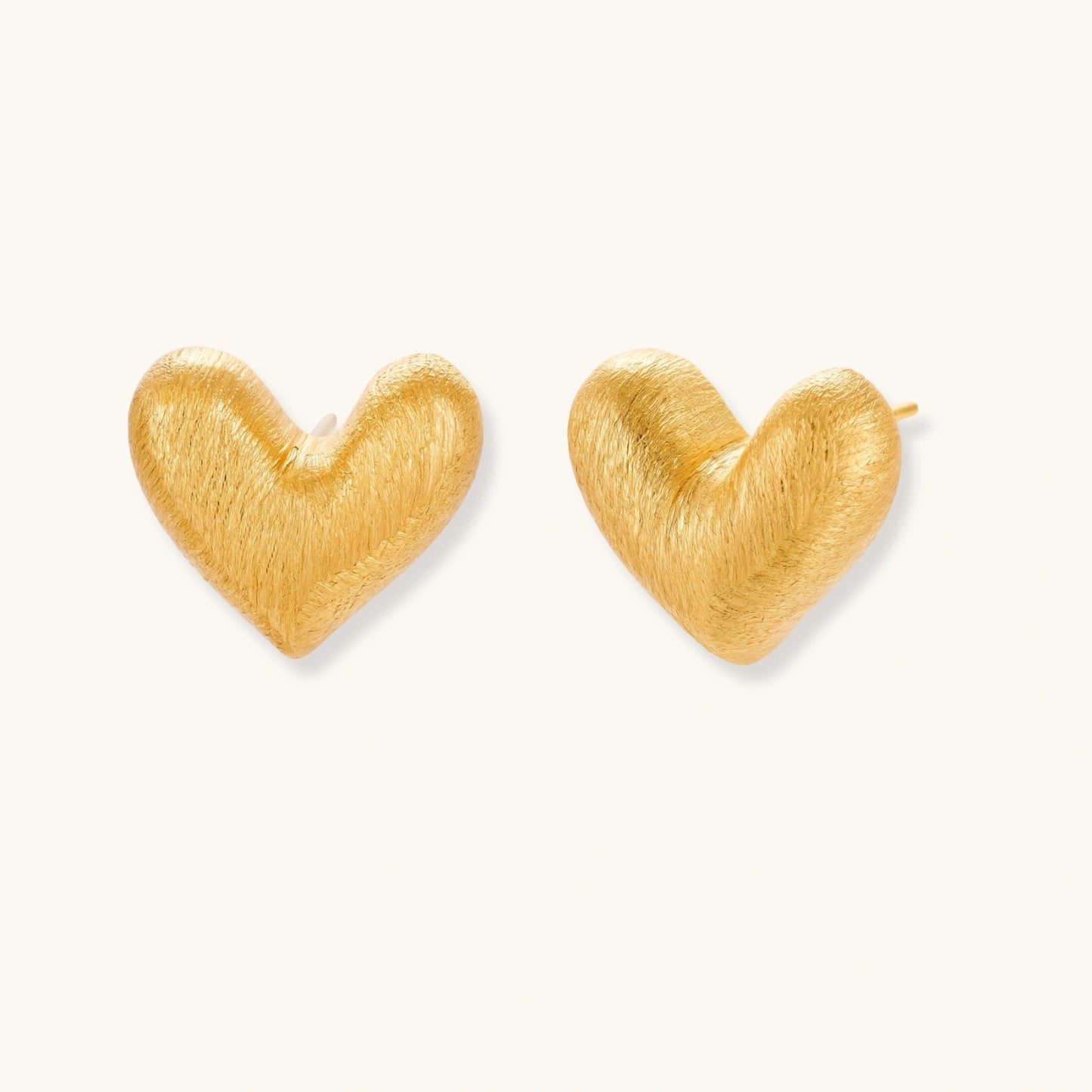 Brushed Heart Studs