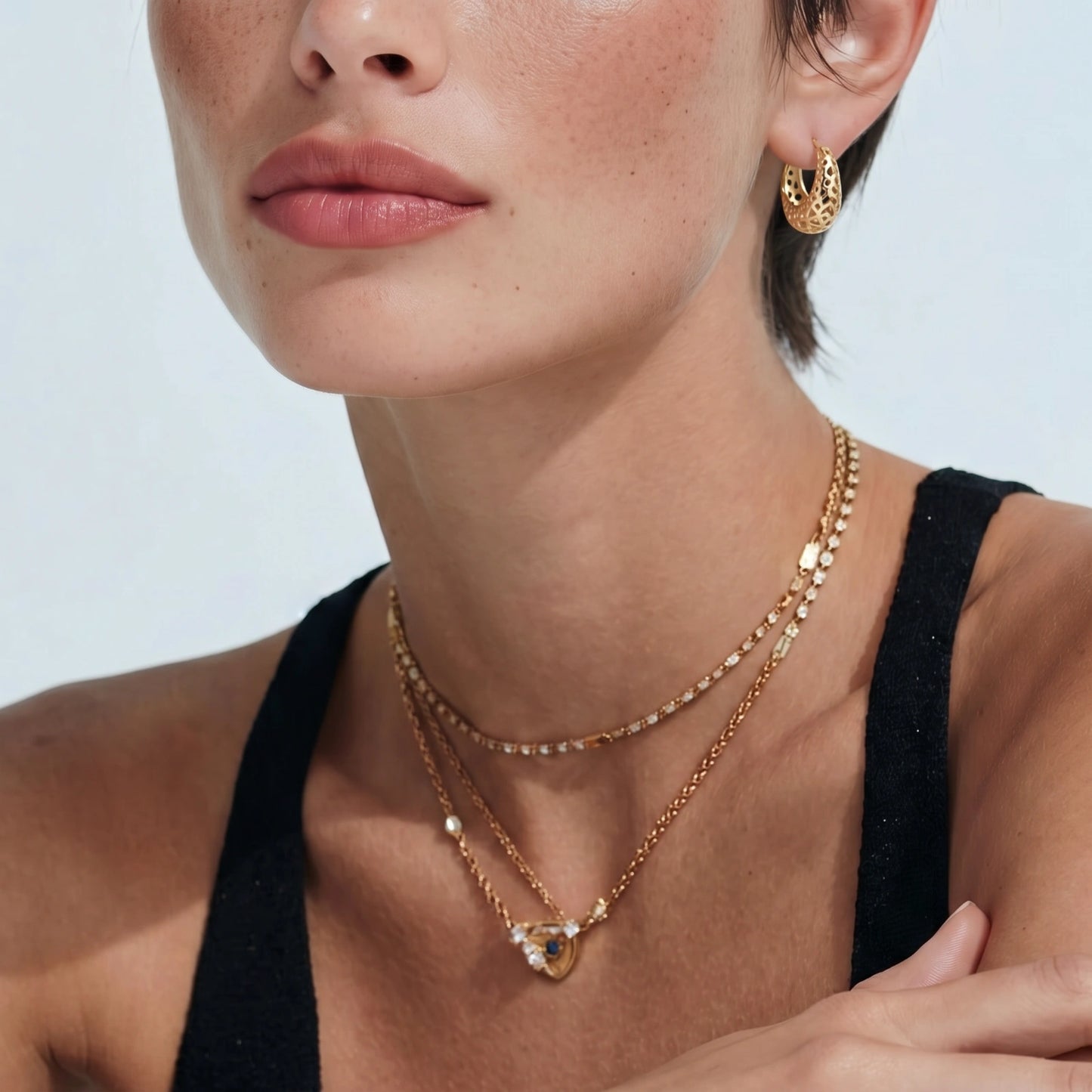 Honeycomb Dream Hoops | 14 K Gold Plated 925 Sterling Silver