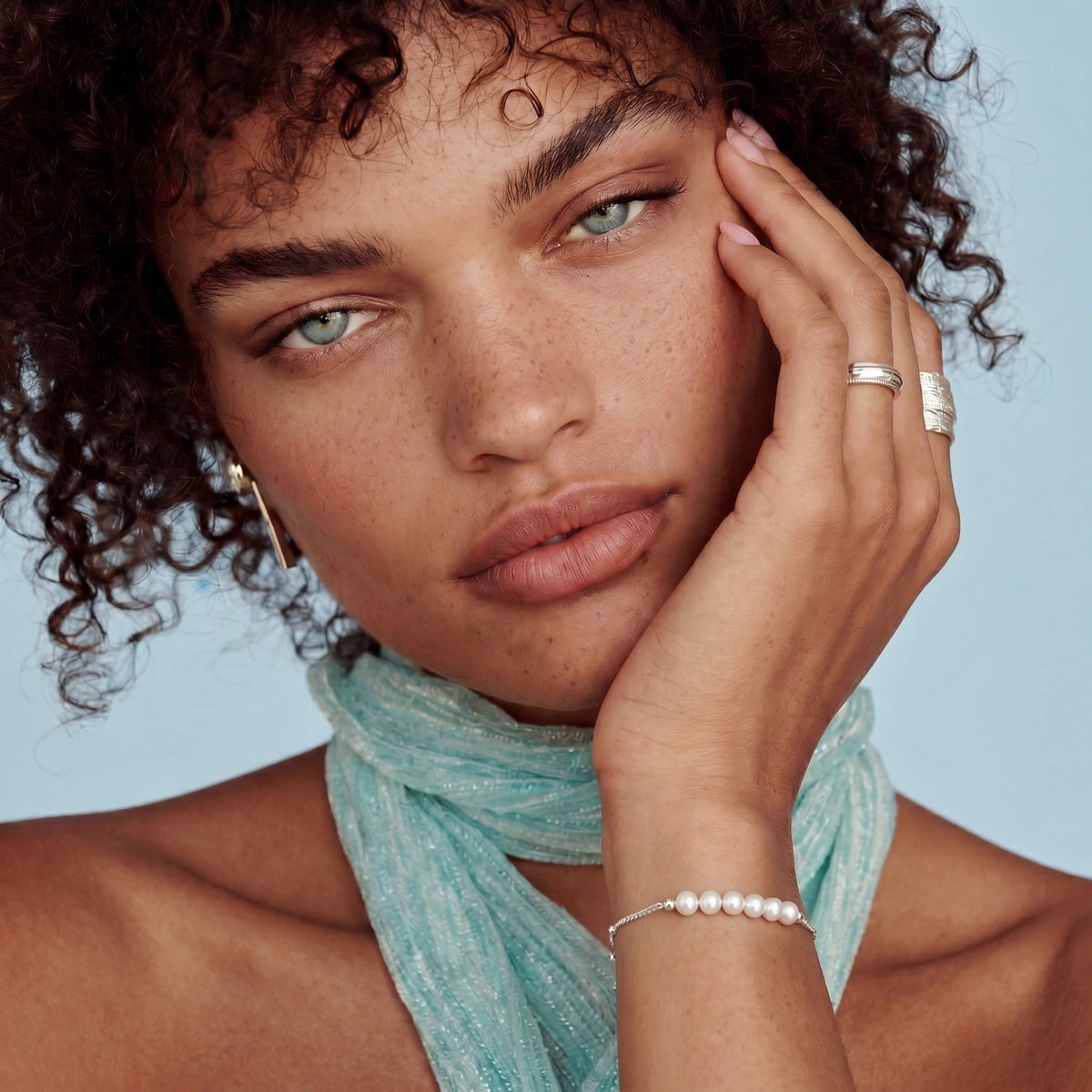 Perlearmbånd | Rhodinert 925 sterlingsølv | Dainty Pearl whisper bracelet