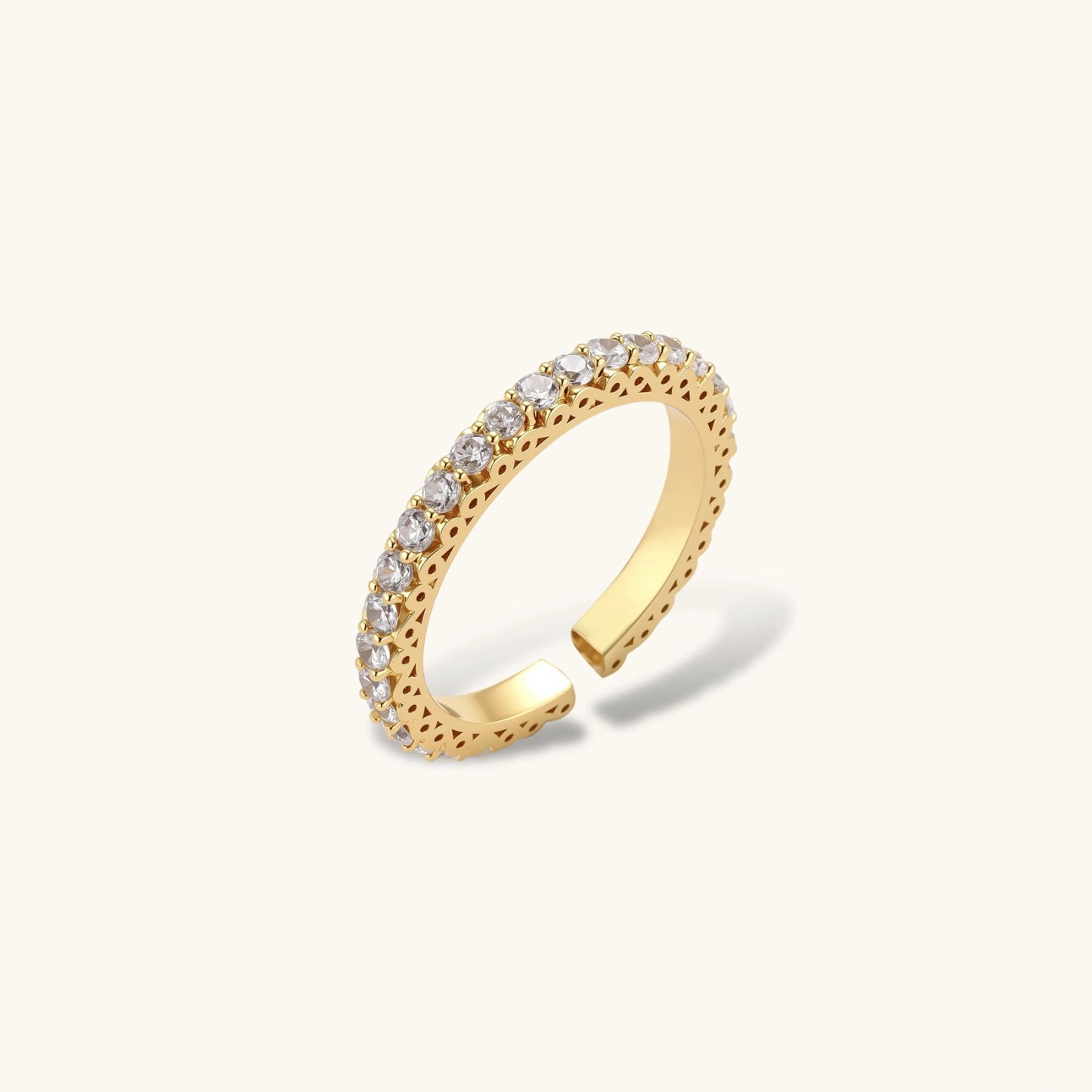 Eternal Spark Ring | 14 K Gold Plated Eco-Brass & Zirconia