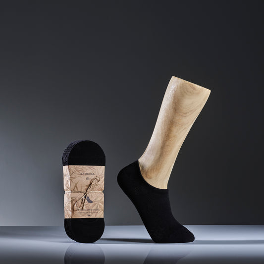 Bambusa Ankelsokker | 7 Par | Svart | 36-44 (Onesize) | Bærekraftig og Komfortabel