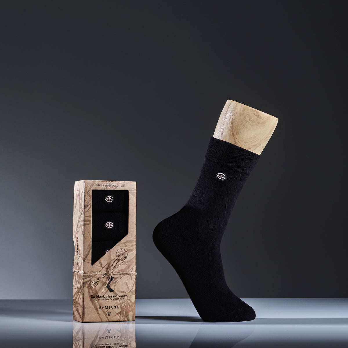 Bambusa Dress Socks | 5 Pairs | Black | 38-45 (Onesize) | Sustainable and Comfortable